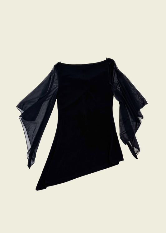 Vintage y2k asymmetric blouse (S/M)